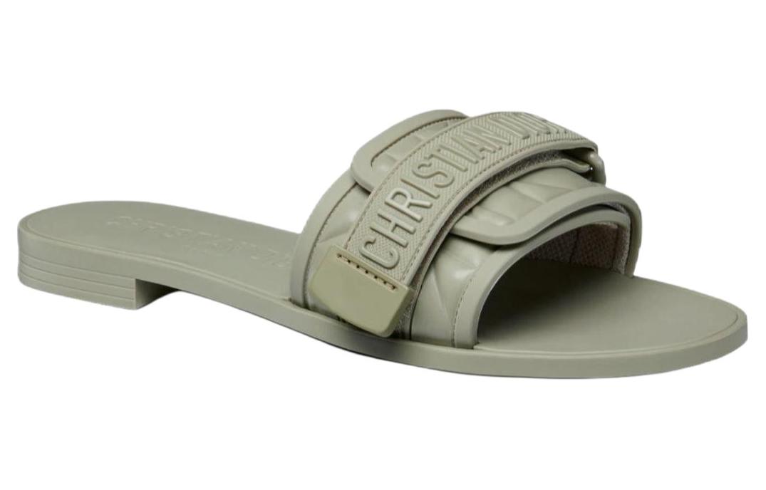 Lookbook (W) 迪奥压纹橡胶拖鞋 - 灰绿色 KCQ748CNU_S62H