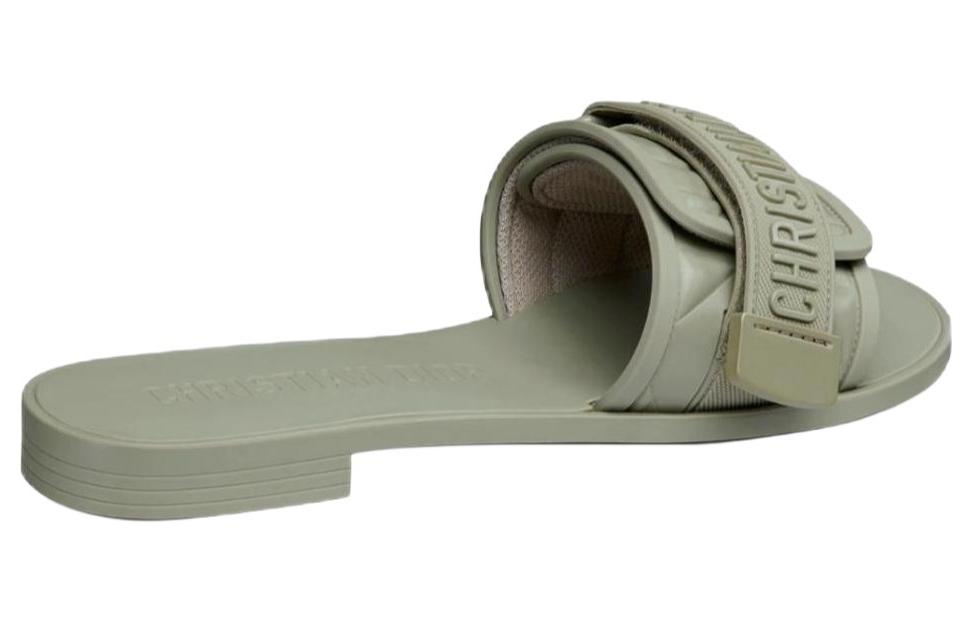 Purchase (W) 迪奥压纹橡胶拖鞋 - 灰绿色 KCQ748CNU_S62H