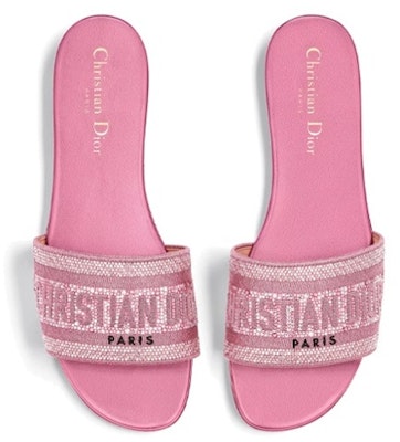 DIOR 迪奧 套腳平跟一字拖鞋 女款 粉色 Shop DIOR 迪奧 套腳平跟一字拖鞋 女款 粉色