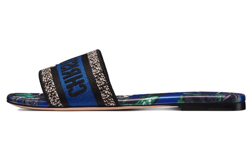 (Women) Dior Slide Flat 'Blue Black' KCQ209VOY_S21N