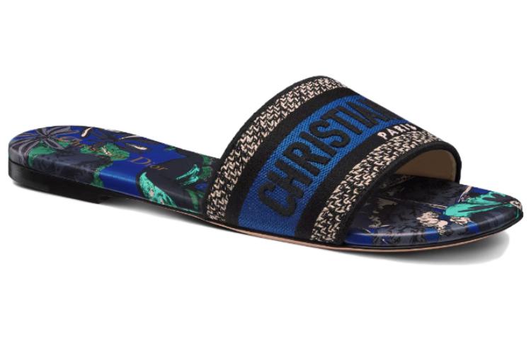 Order (W) Dior 平底拖鞋 '蓝黑色' KCQ209VOY_S21N