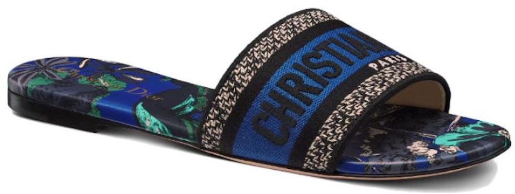 (W) Dior 平底拖鞋 '蓝黑色' KCQ209VOY_S21N Order (W) Dior 平底拖鞋 '蓝黑色' KCQ209VOY_S21N