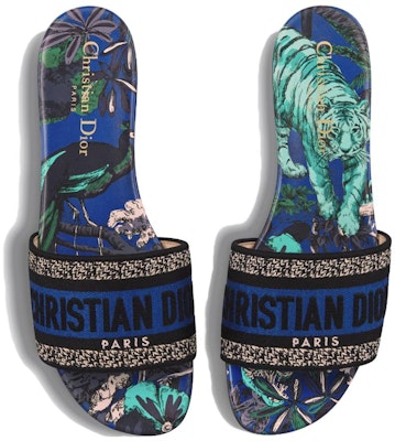 (W) Dior 平底拖鞋 '蓝黑色' KCQ209VOY_S21N Shop (W) Dior 平底拖鞋 '蓝黑色' KCQ209VOY_S21N