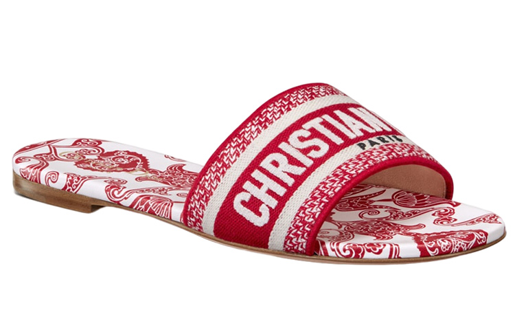 Order (W) Dior Slide Sandale ''Rot Weiß'' KCQ209DME_S79W