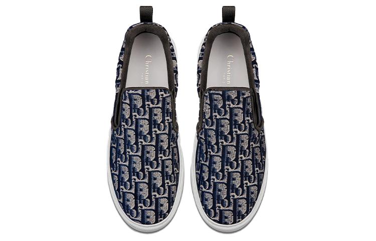 Shop (W) Dior Solar Slip-On 'Dior Oblique - Biru Gelap' KCK292VOB_S56B