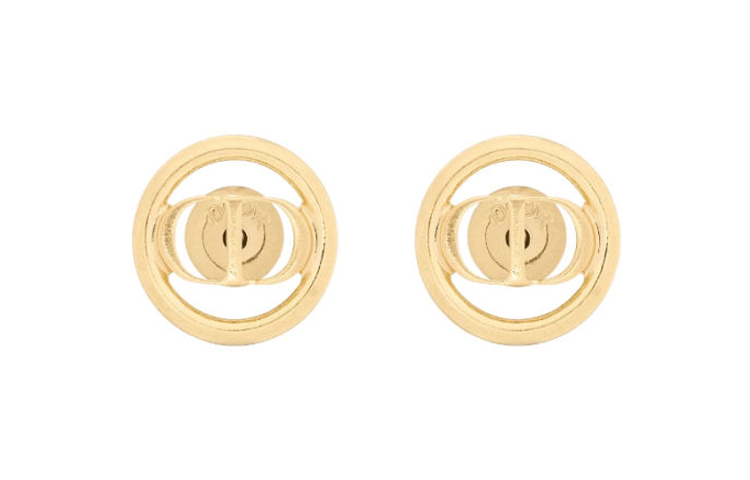 (Women) DIOR Solid Logo Design Metallic Gold Stud Earrings for Women. E3069WOMMT 圖 2