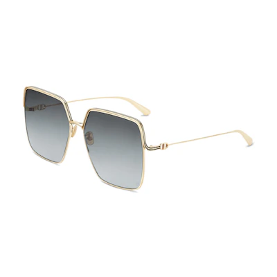 (Women) Dior Square Metal Sunglasses Gold Fashion Shades. EverDior-S1U-B0A1