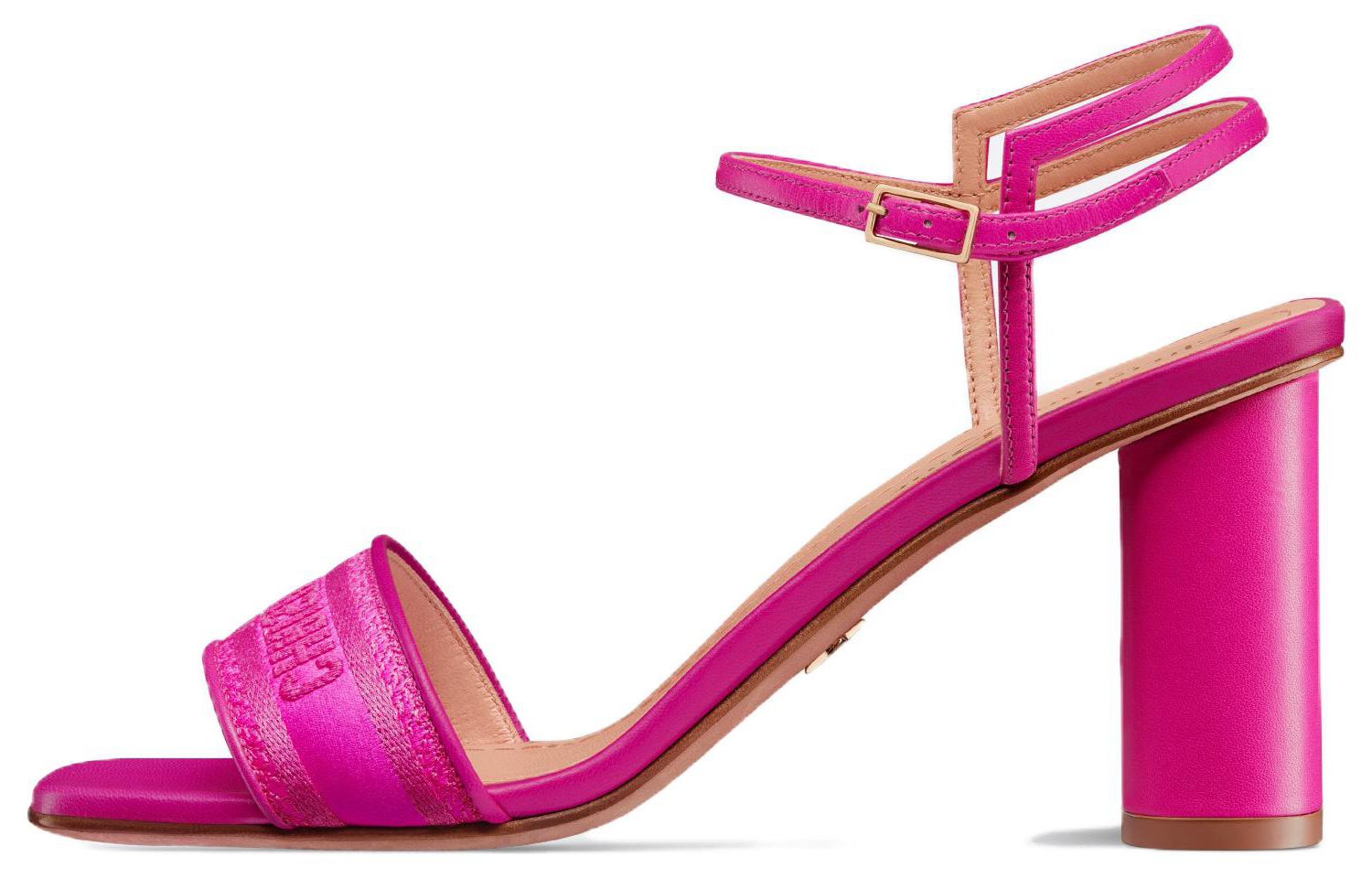 Buy (W) Dior Vierkante Neus Dikke Hak Gesp Slide 8cm ''Roze'' KCQ896ETL_S65P