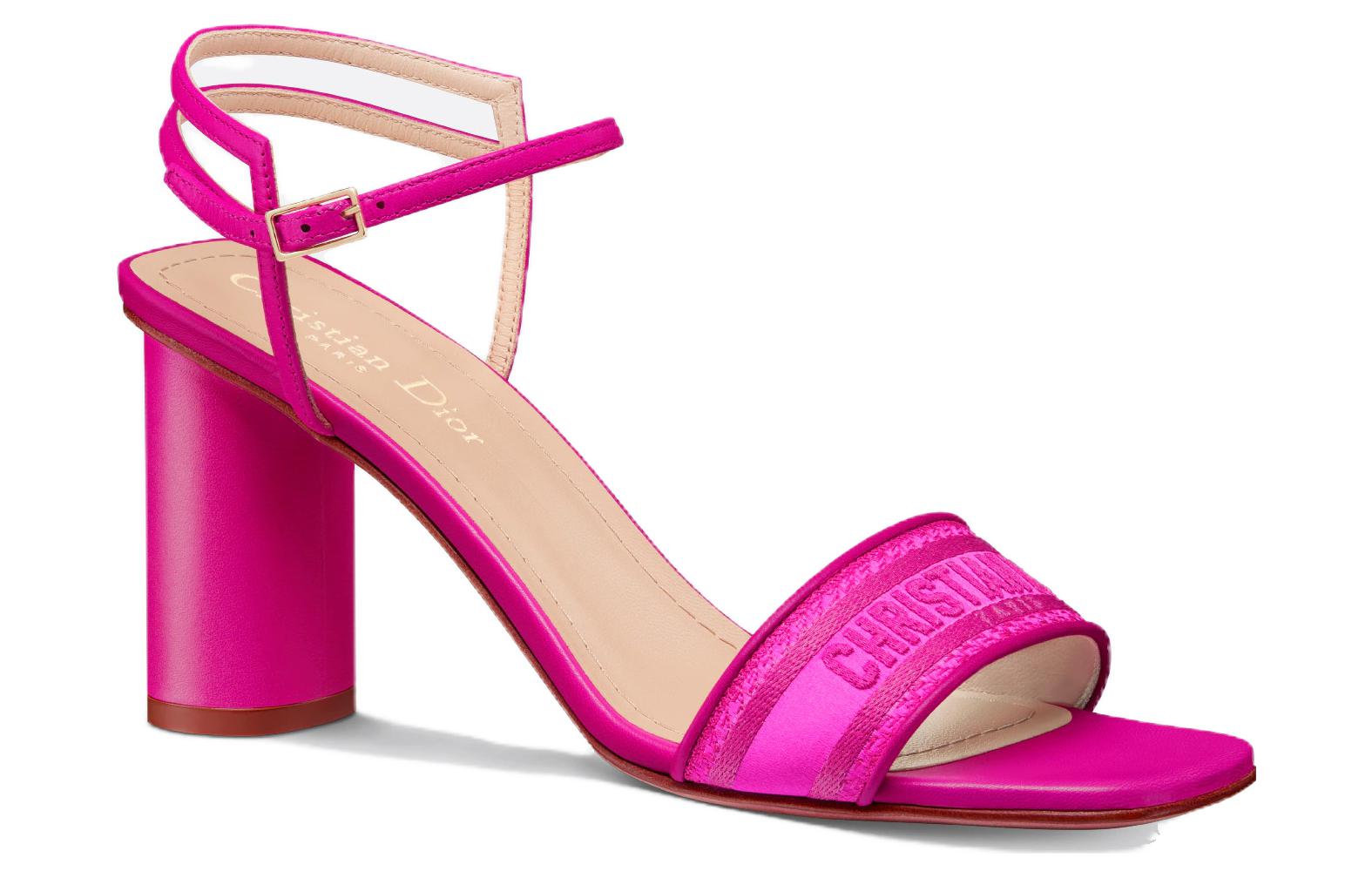 Lookbook (W) Dior Vierkante Neus Dikke Hak Gesp Slide 8cm ''Roze'' KCQ896ETL_S65P