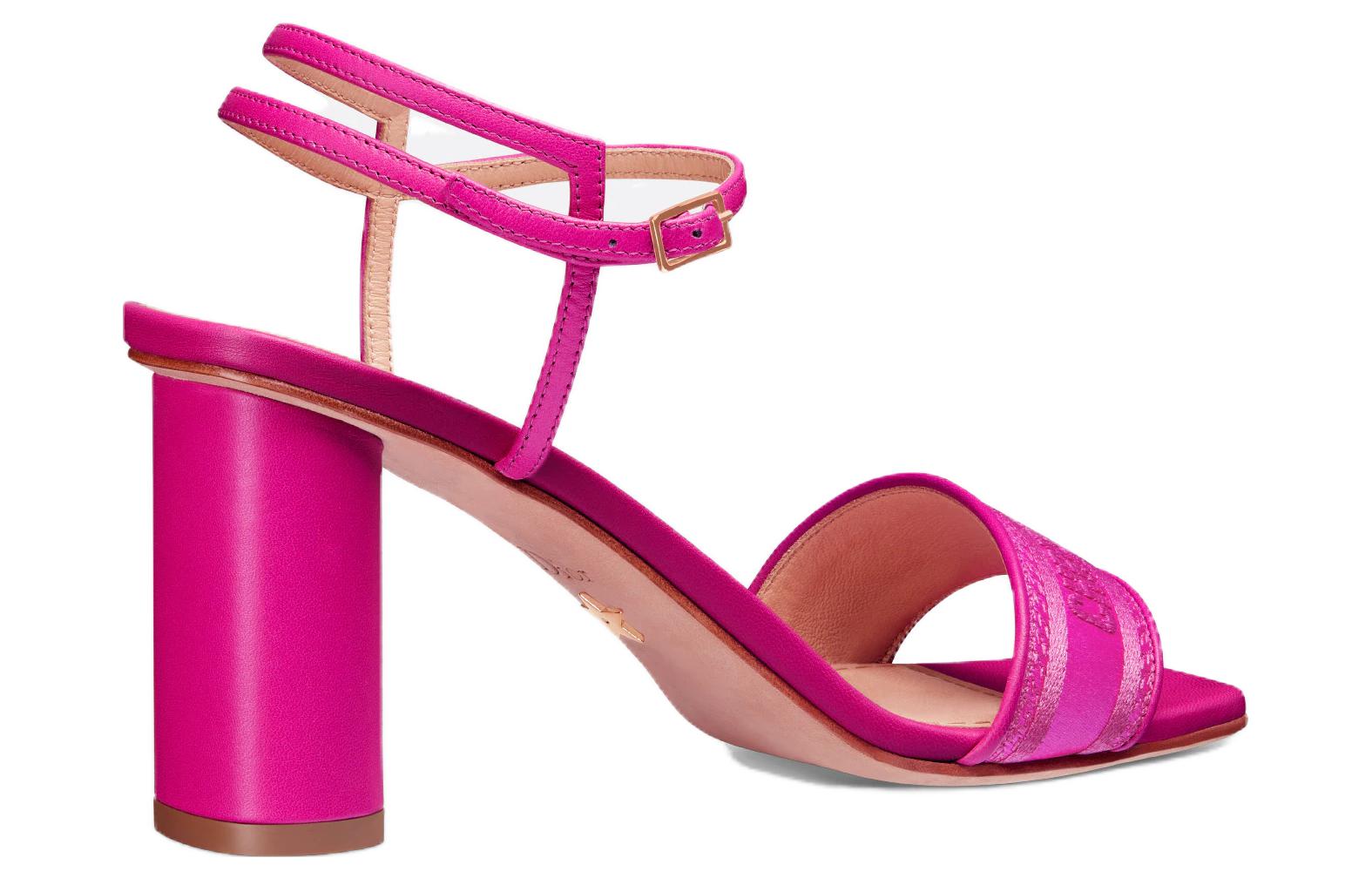 Purchase (W) Dior Vierkante Neus Dikke Hak Gesp Slide 8cm ''Roze'' KCQ896ETL_S65P