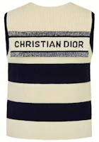 Lookbook (W) DIOR SS21 Christian圖案條紋無袖羊毛針織上衣 女款 米白色 144T51AM318-X5802