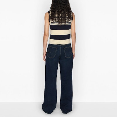 (W) 디올 SS21 크리스찬 패턴 스트라이프 민소매 울 니트 탑 우먼 오프 화이트 144T51AM318-X5802 Purchase (W) 디올 SS21 크리스찬 패턴 스트라이프 민소매 울 니트 탑 우먼 오프 화이트 144T51AM318-X5802