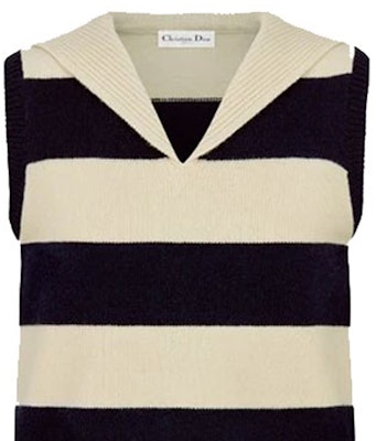 (W) 디올 SS21 크리스찬 패턴 스트라이프 민소매 울 니트 탑 우먼 오프 화이트 144T51AM318-X5802 Sizing (W) 디올 SS21 크리스찬 패턴 스트라이프 민소매 울 니트 탑 우먼 오프 화이트 144T51AM318-X5802