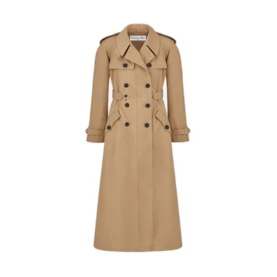 (Women) DIOR SS21 Solid Beige Casual Trench Coat. 841M55A3332-X1700