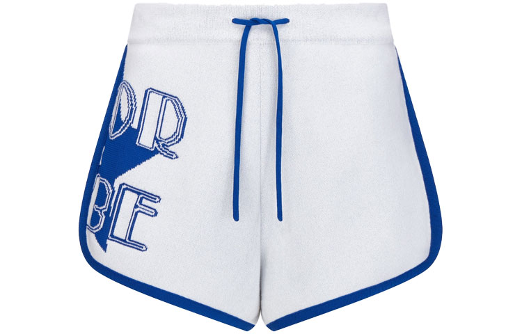 (Women) DIOR SS22  Blue Cashmere Blend Jacquard Knit Casual Shorts. 224P17AM110-X5882