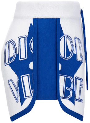 (W) DIOR SS22 藍色山羊絨混紡提花針織休閒短褲 224P17AM110-X5882 Shop (W) DIOR SS22 藍色山羊絨混紡提花針織休閒短褲 224P17AM110-X5882
