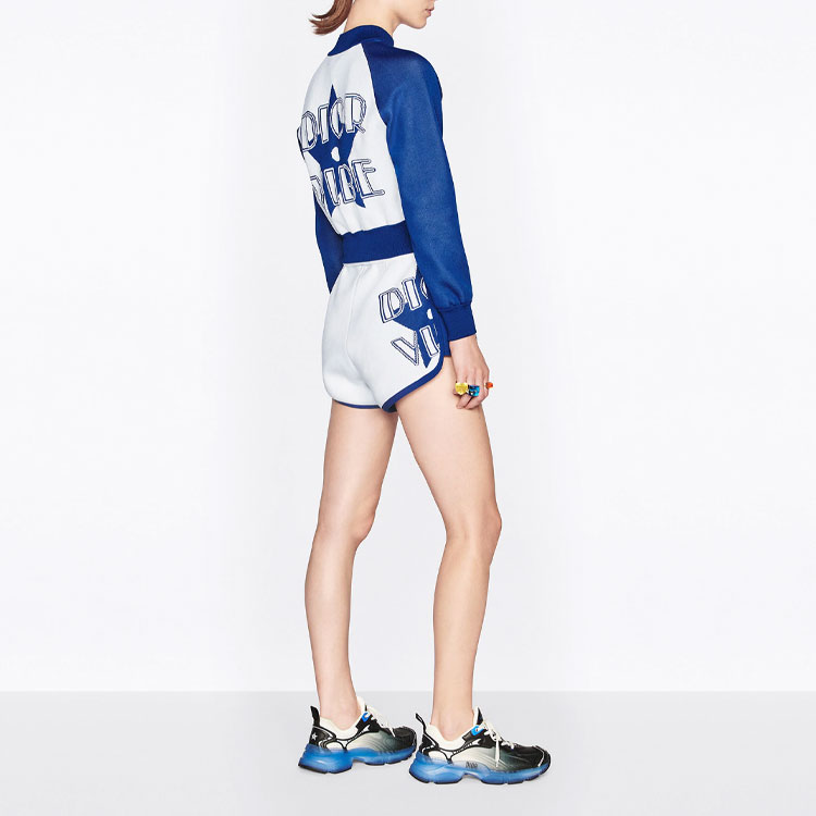 Sizing (W) DIOR SS22 藍色山羊絨混紡提花針織休閒短褲 224P17AM110-X5882
