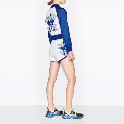 (W) DIOR SS22 藍色山羊絨混紡提花針織休閒短褲 224P17AM110-X5882 Sizing (W) DIOR SS22 藍色山羊絨混紡提花針織休閒短褲 224P17AM110-X5882