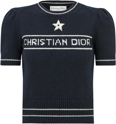 (Women) DIOR SS22 Blue Cashmere Knit Crewneck T-Shirt with Logo and Star Detail. 224S09AM308-X5800 Buy (Women) DIOR SS22 Blue Cashmere Knit Crewneck T-Shirt with Logo and Star Detail. 224S09AM308-X5800