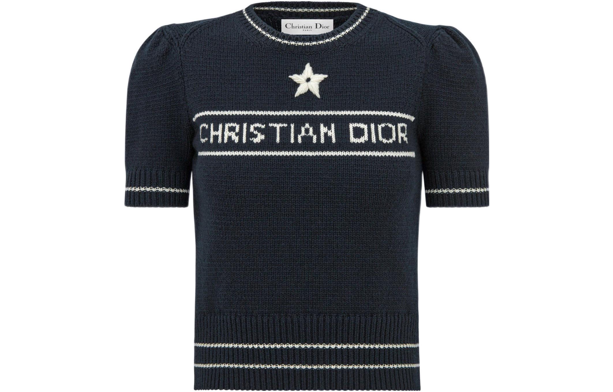 Order (W) DIOR SS22 藍色羊絨標誌星星細節針織圓領T恤 224S09AM308-X5800