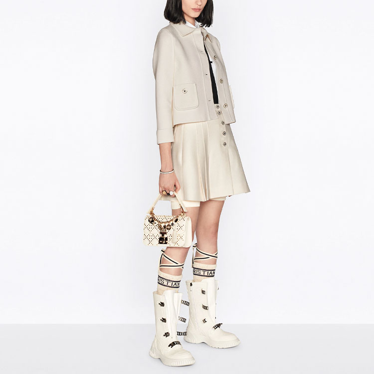 Details for (W) DIOR SS22 經典百褶迷你休閒短裙 米色 241J27A1166-X0200