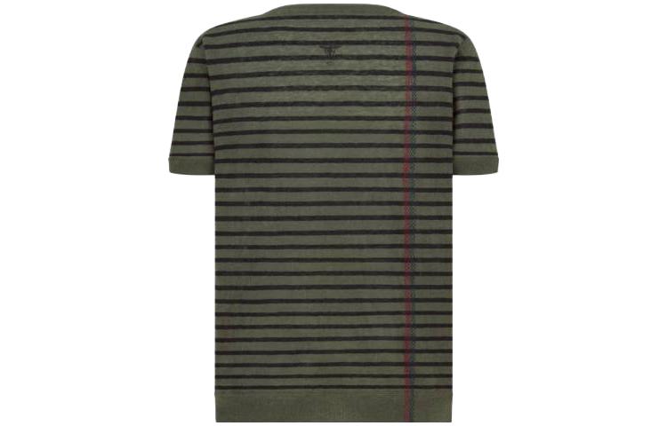 (Women) DIOR SS22  Striped Logo Pullover T-Shirt in Army Green. 244S28AM734-X6890 圖 3