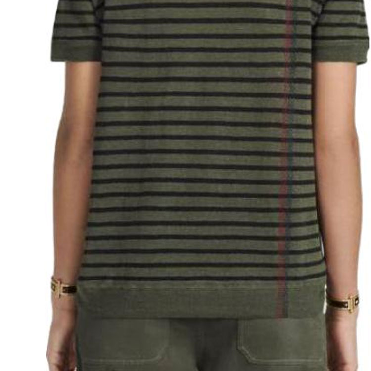 (Women) DIOR SS22  Striped Logo Pullover T-Shirt in Army Green. 244S28AM734-X6890 圖 7