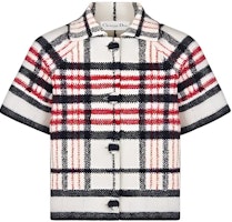(Women) DIOR SS22 White Checkered Short-Sleeve Button-Up Jacket 224V13AM706-X5832 (Women) DIOR SS22 White Checkered Short-Sleeve Button-Up Jacket 224V13AM706-X5832