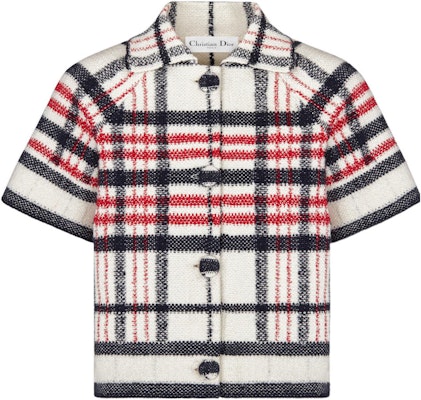 (W) DIOR SS22 Jaket Putih Kotak-Kotak Lengan Pendek Kancing Depan 224V13AM706-X5832 Order (W) DIOR SS22 Jaket Putih Kotak-Kotak Lengan Pendek Kancing Depan 224V13AM706-X5832