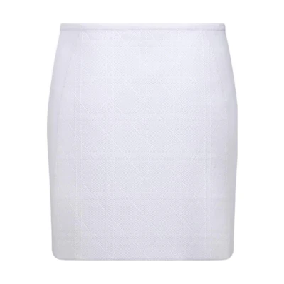 (Women) DIOR SS22 White Straight Zip Short Casual Skirt. 254J17AM523-X0100