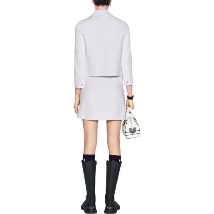 Shop (W) DIOR SS22 白色直筒拉鍊短裙 休閒裙 254J17AM523-X0100