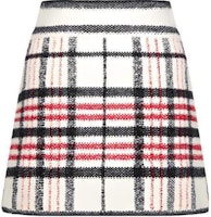 (Women) DIOR SS22 Beige Plaid A-Line Skirt Casual Chic Short Skirt 224J03AM706-X5832 (Women) DIOR SS22 Beige Plaid A-Line Skirt Casual Chic Short Skirt 224J03AM706-X5832