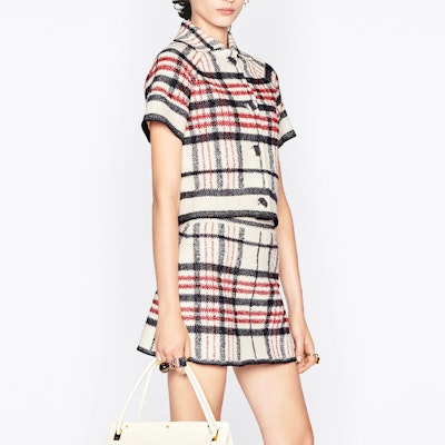 (Women) DIOR SS22 Beige Plaid A-Line Skirt Casual Chic Short Skirt 224J03AM706-X5832 Sizing (Women) DIOR SS22 Beige Plaid A-Line Skirt Casual Chic Short Skirt 224J03AM706-X5832