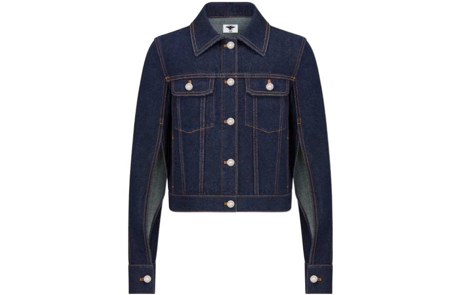 (Women) DIOR SS22 Contrast Stitch Denim Jacket Women’s Blue. 312V18A3554-X5549 圖 2