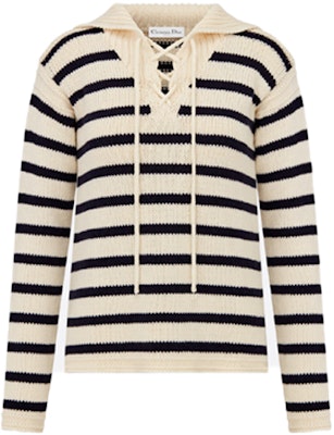 (W) DIOR SS22 스트라이프 캐시미어 코튼 니트 풀오버 스웨터 - 오프 화이트. 214S27AM714-X0861 Order (W) DIOR SS22 스트라이프 캐시미어 코튼 니트 풀오버 스웨터 - 오프 화이트. 214S27AM714-X0861