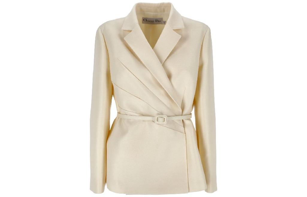 Order (W) DIOR SS23 Chaqueta Beige de Manga Larga con Cinturón. 211V26A1212X-0200