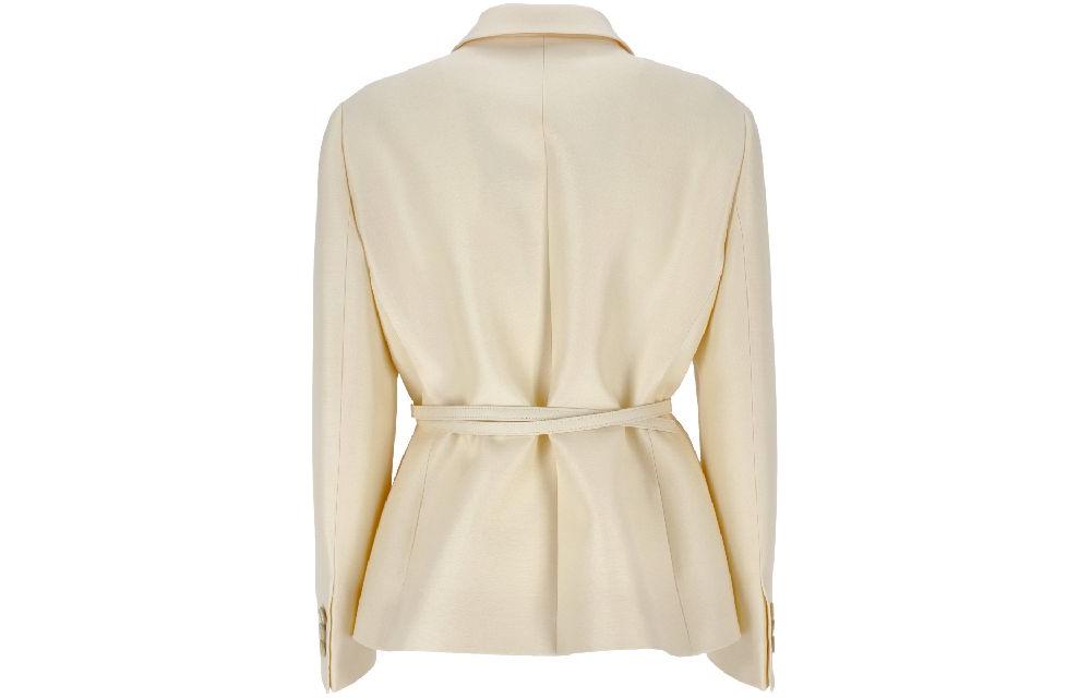 Lookbook (W) DIOR SS23 Chaqueta Beige de Manga Larga con Cinturón. 211V26A1212X-0200