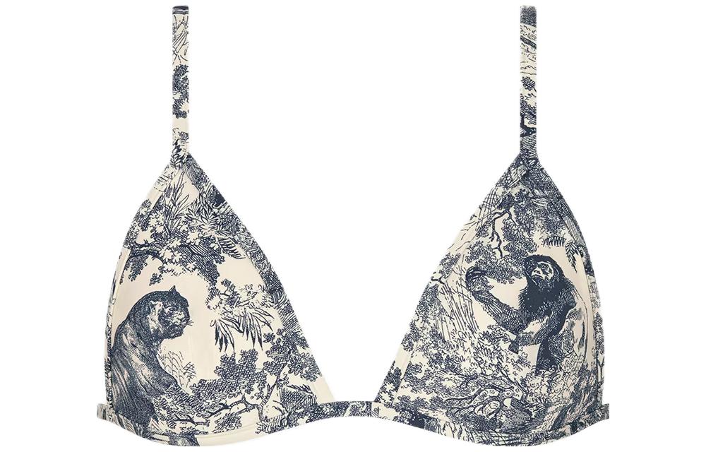 (Women) DIOR SS23  Bikini Top with Botanical Print in Off-White 21BB01A2825-X0820