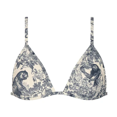 (Women) DIOR SS23 Bikini Top with Botanical Print in Off-White 21BB01A2825-X0820