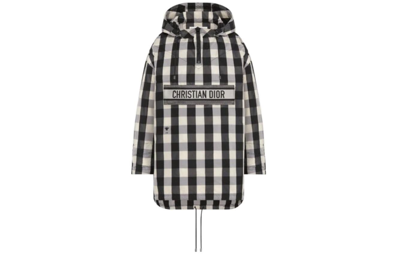 Order (Women) DIOR SS23  Black Half-Zip Letter Print Oversized Hoodie Jacket. 347C10A2995-X9930