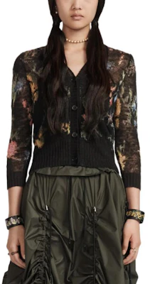 (W) DIOR SS23 Cárdigan Negro Tejido Estampado de Manga Larga. 324G04AM732-X9401 Shop (W) DIOR SS23 Cárdigan Negro Tejido Estampado de Manga Larga. 324G04AM732-X9401