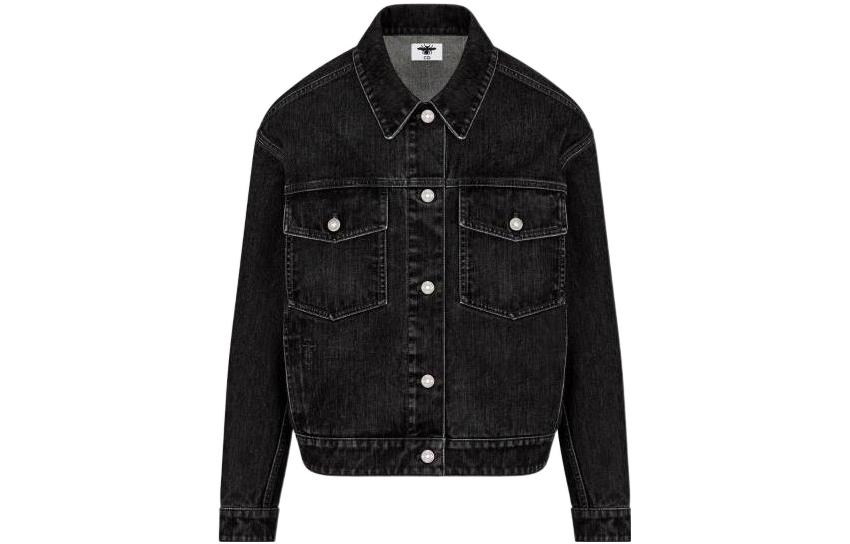 (Women) DIOR SS23  Black Single-Breasted Denim Jacket. 252V51A3572-X9000 圖 2
