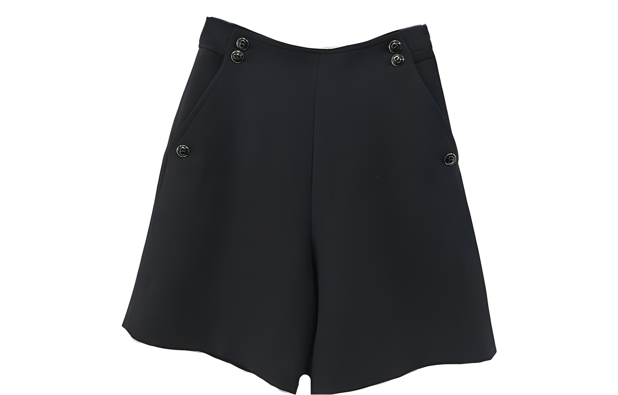 (Women) DIOR SS23  Black Straight-Cut Casual Zipper Shorts. 241P31A1166-9000