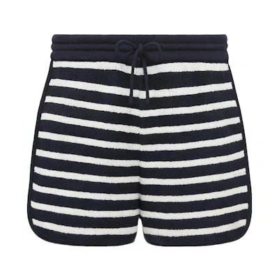 (Women) DIOR SS23 Black Striped Mid-Rise Drawstring Shorts 314P17AM724-X5825