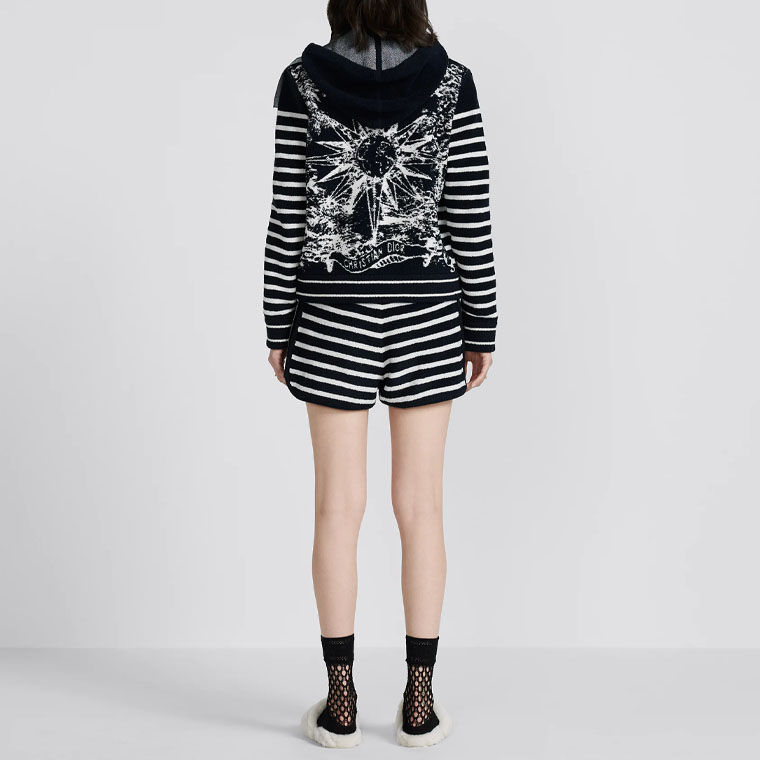 Purchase (W) 迪奥 SS23 黑色条纹中腰抽绳短裤 314P17AM724-X5825