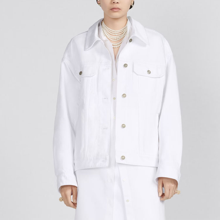 Shop (W) DIOR SS23 休閒單排扣長袖外套 - 白色 342V21A3094X0824