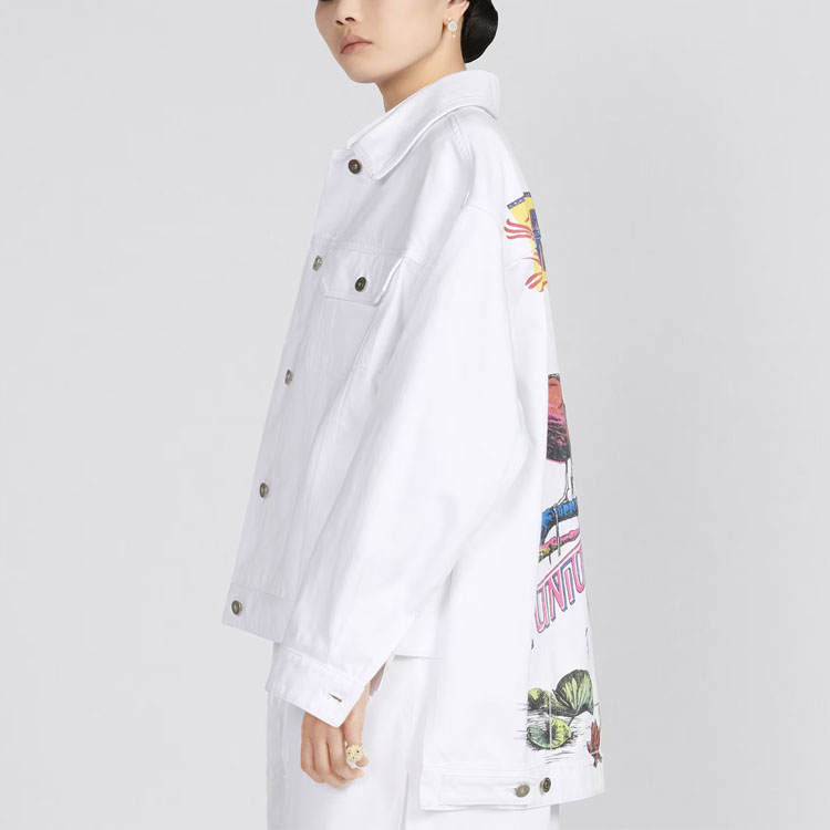 Details for (W) DIOR SS23 休閒單排扣長袖外套 - 白色 342V21A3094X0824