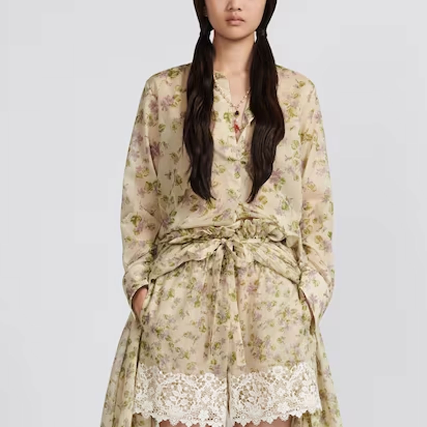 (Women) DIOR SS23  Embroidered Bee Long-Sleeve Shirt Beige. 321B54A3246-X1846 圖 4