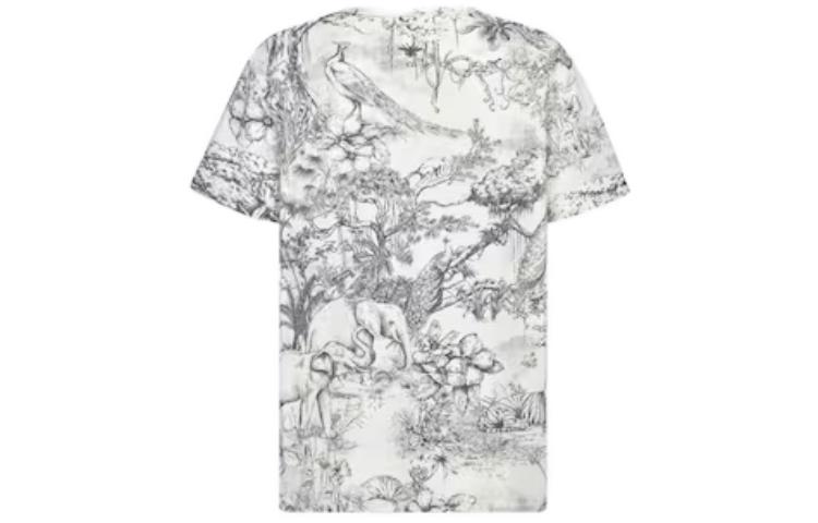 (Women) DIOR SS23  Floral Animal Print White Crewneck T-Shirt Short Sleeve 343T06A4505-X0858 圖 3