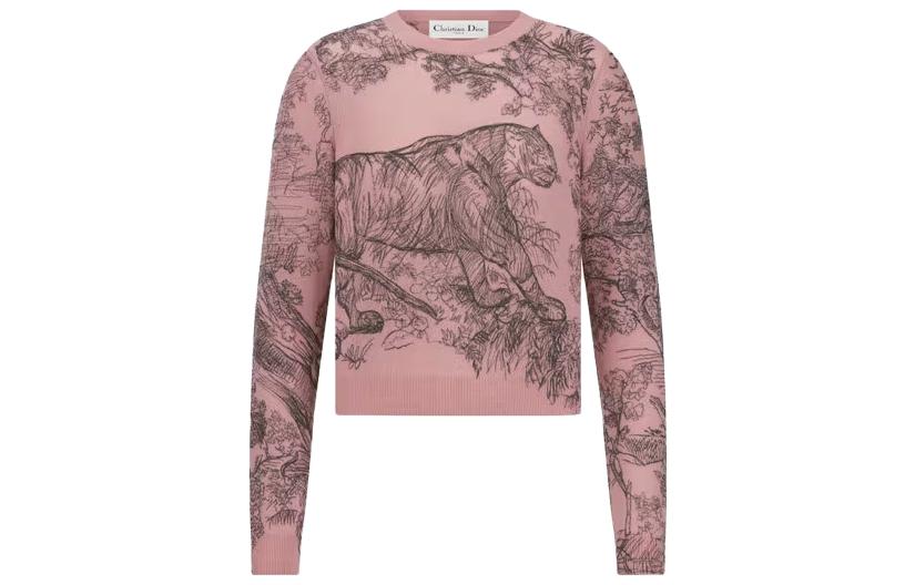 (Women) DIOR SS23  Knit Sweater with Embroidered Animal Print Design. 214S45AM118-X4839 圖 4